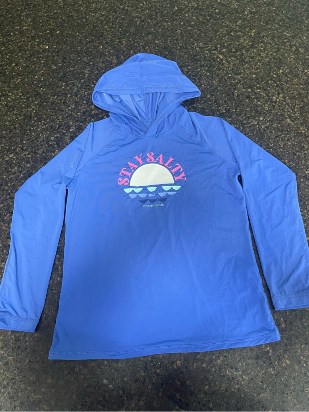 Vineyard Vines Performance Hooded Little Girls Beach Sun-shirt Stretch Wicking